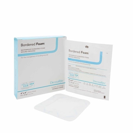 Borderedfoam Foam Dressing 4 X 4 Inch With Border Waterproof Backing Nonacrylic Adhesive Square Sterile, 10PK 00298E